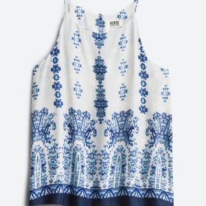 Verse Women's Blue and White Tank Top